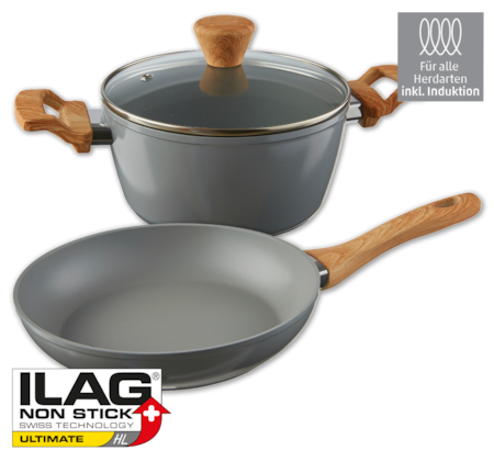 HOME IDEAS Cooking Kochgeschirr mit Griff in Holzoptik*