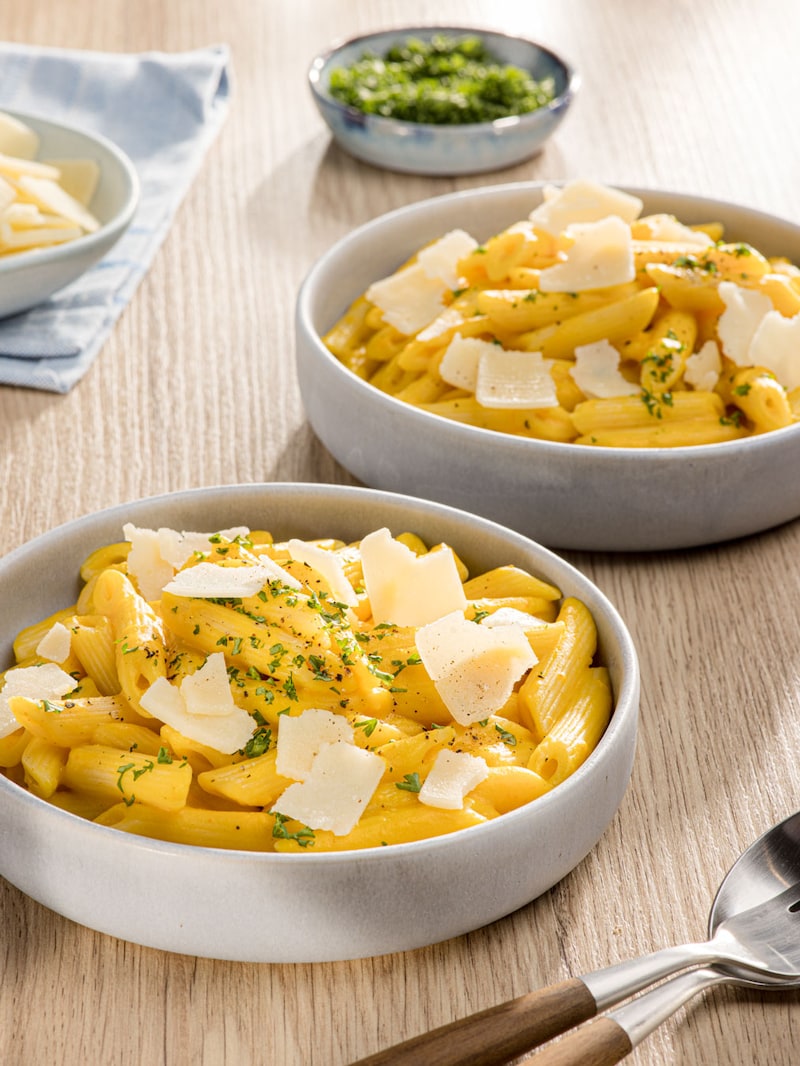 Dieses Bild zeigt die fertige Kürbis Pasta.