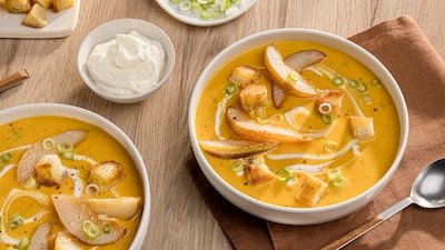 Kürbis-Birnen-Cremesuppe