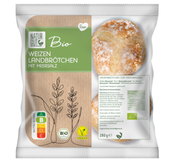 NATURGUT Bio Weizen Landbrötchen mit Meersalz