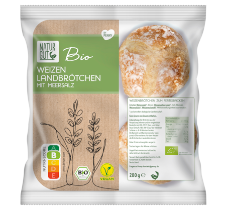 NATURGUT Bio Weizen Landbrötchen mit Meersalz