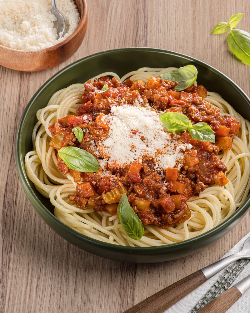 Dieses Bild zeigt die fertige Bolognese.