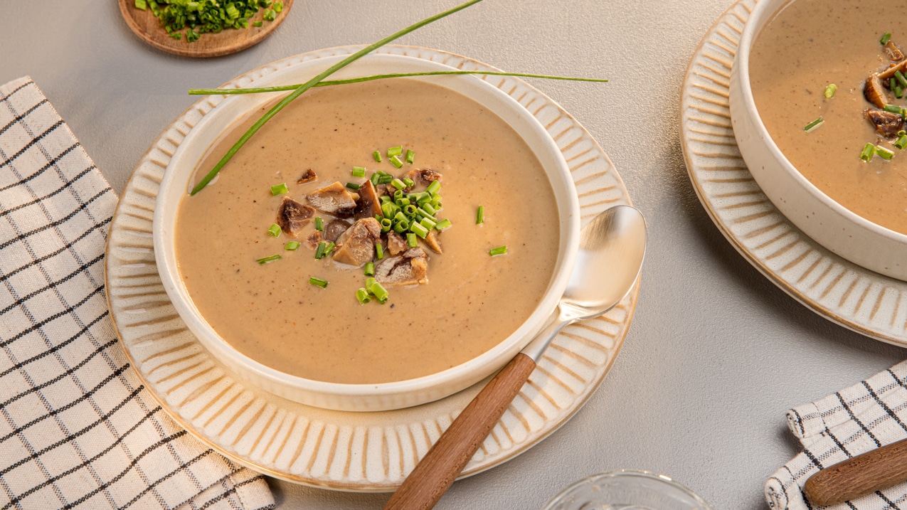 Dieses Bild zeigt die fertige Maronensuppe.