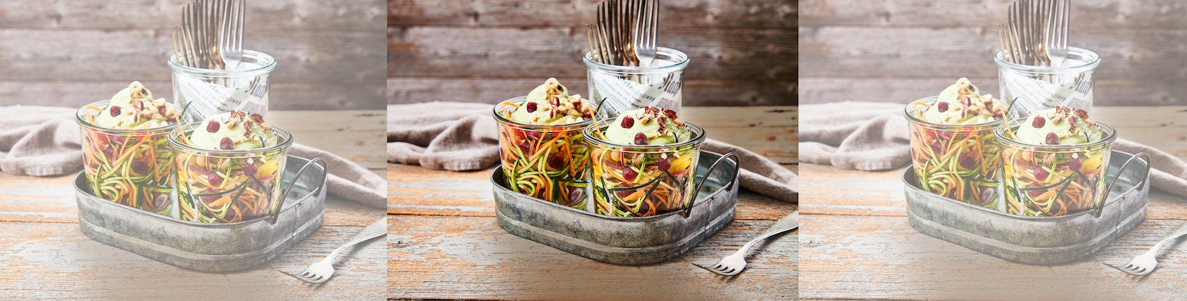 Zoodles-Salat mit Rote-Bete-Perlen