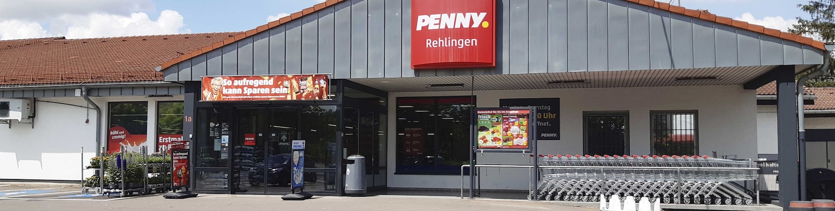 Sie sehen den Eingang vom Penny Markt in Rehlingen-Siersburg, Nordstr. 1-3