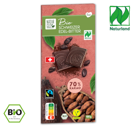 NATURGUT Bio Tafel­schokolade Schweizer Edel-Bitter