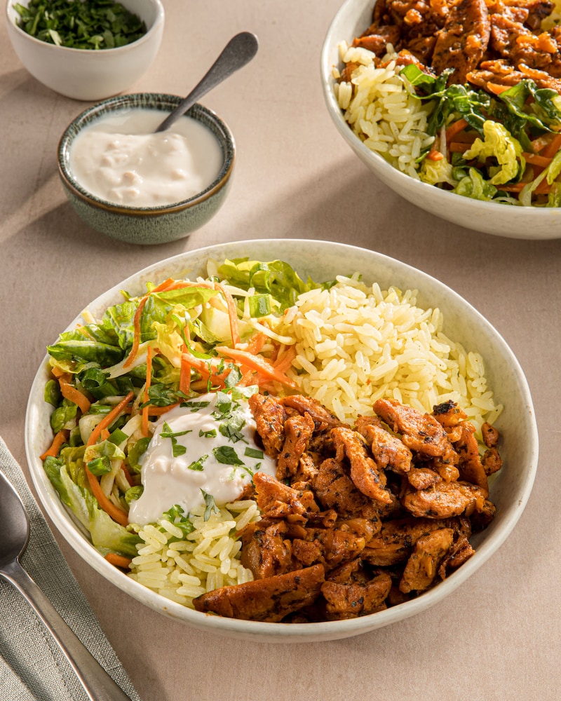 Dieses Bild zeigt die fertige Gyros-Bowl.