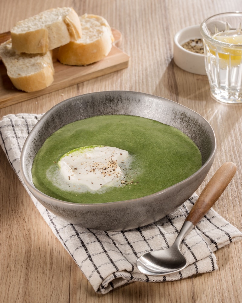 Dieses Bild zeigt die fertige Spinatsuppe.