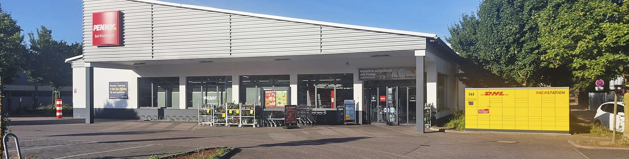 Sie sehen den Eingang vom Penny Markt in Bad Krozingen, Am Alamannenfeld 1
