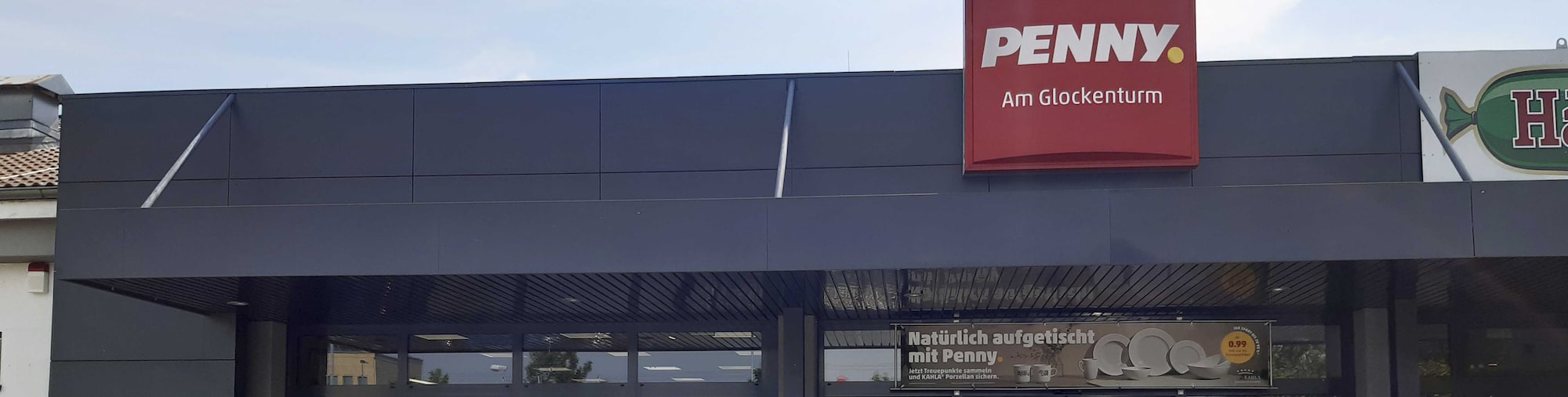 Sie sehen den Eingang vom Penny Markt in Mainaschaff Am Glockenturm 9