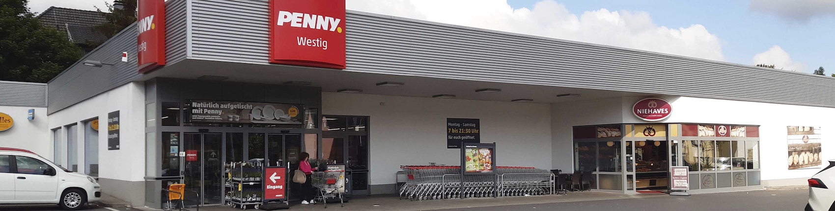 Sie sehen den Eingang vom Penny Markt in Hemer - Sundwig, Hauptstr. 67