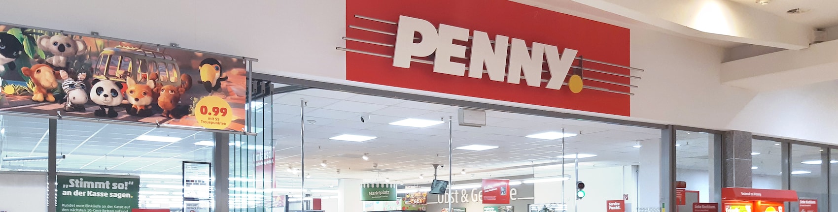 Sie sehen den Eingang vom Penny Markt in Luebeck/Buntekuh, Ziegelstr. 232