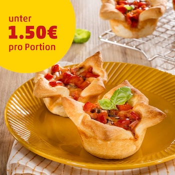 Dieses Bild zeigt die fertigen Pizzamuffins.