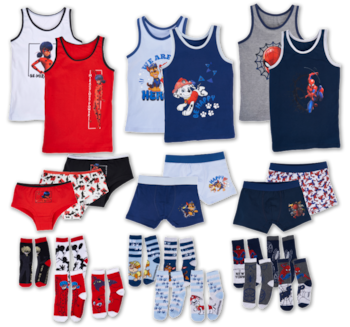 MIRACULOUS, PAW PATROL oder SPIDERMAN Unterwäsche oder Socken für Kinder*