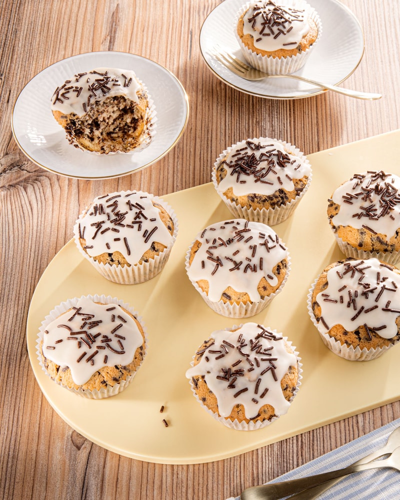 Dieses Bild zeigt die fertigen Muffins mit Eierlikör.