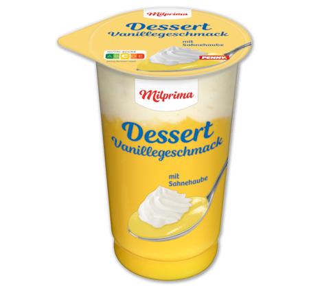 MILPRIMA Dessert mit Sahne