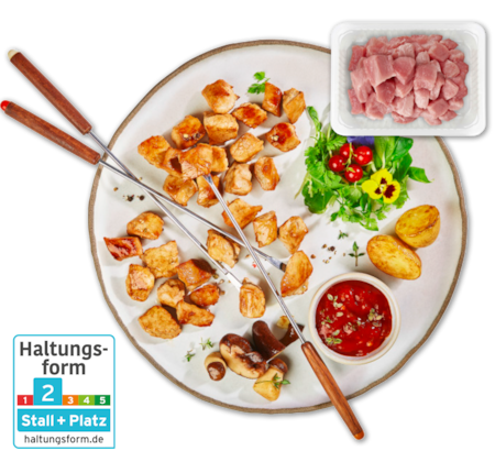 Frisches Schweine-Fonduefleisch*