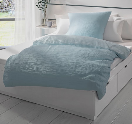 HOME IDEAS Living Seersucker-Bettwäsche-Garnitur einfarbig 12.99
