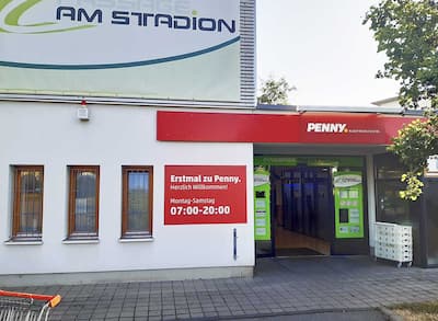 Sie sehen den Eingang vom Penny Markt in Lichtenstein (Sachs) Callenberg Rudolf-Breitscheid-Strasse 15D