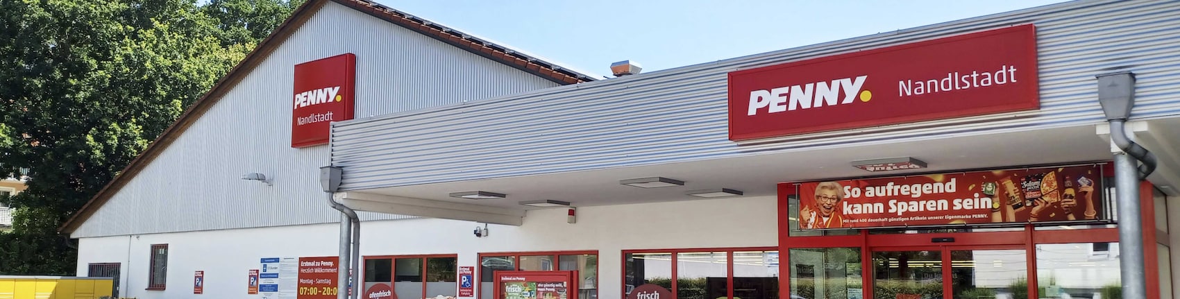 Sie sehen den Eingang vom Penny Markt in Nandlstadt, Hausmehringer Str. 22