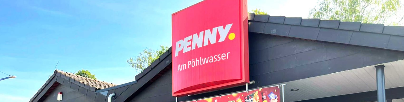 Sie sehen den Eingang vom Penny Markt in Schwarzenberg/Grünstädtel Alte Bahnhofstr. 2 a