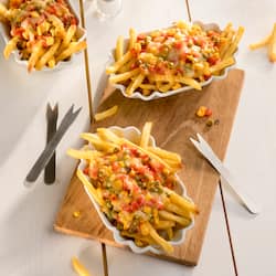 Auf diesem Bild siehst du unsere Überbackenen Chili-Pommes.