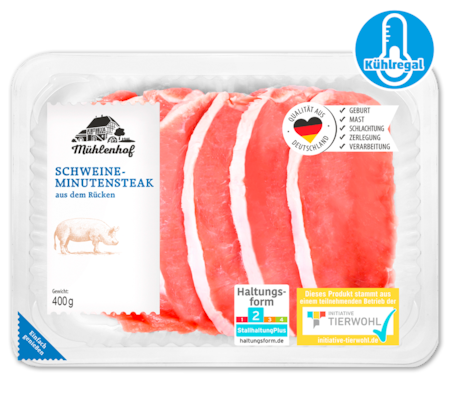 MÜHLENHOF Frische Schweine-Minutensteaks