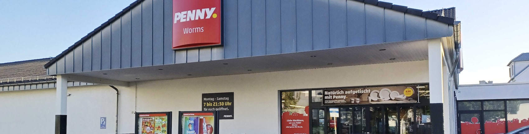 Sie sehen den Eingang vom Penny Markt in Worms, Schifferstraße 3