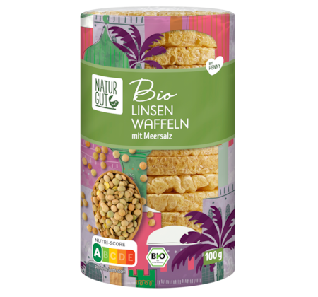 NATURGUT Bio Linsen Waffeln mit Meersalz