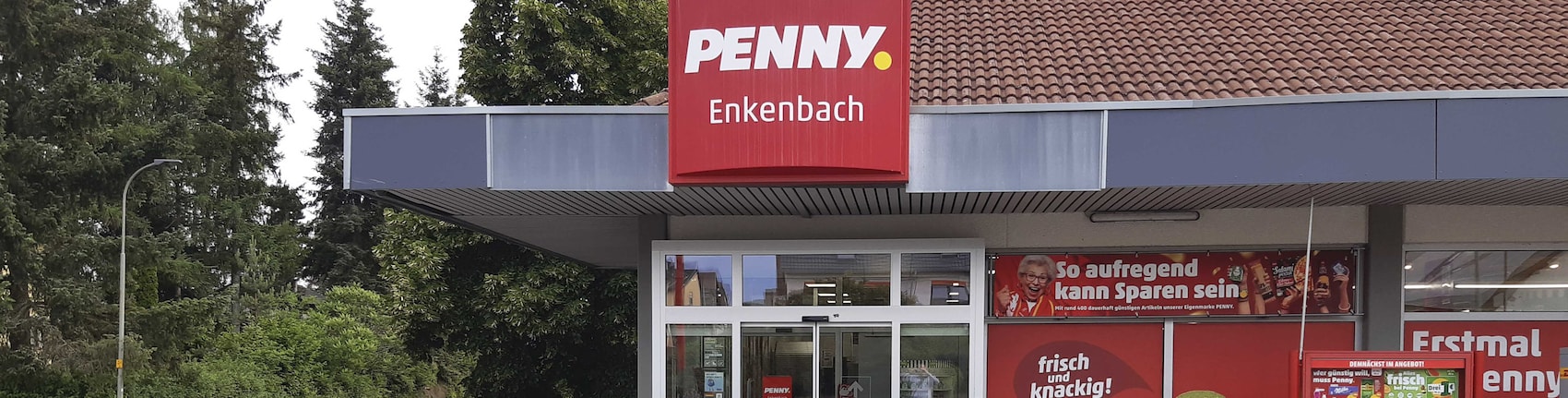 Sie sehen den Eingang vom Penny Markt in Enkenbach/Alsenborn, Donnersbergstr. 21