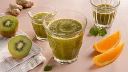 Dieses Bild zeigt den fertigen grünen Smoothie.