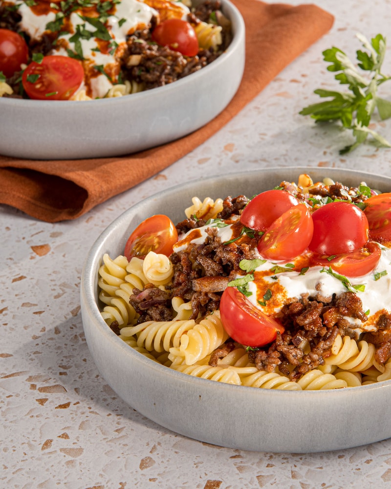 Dieses Bild zeigt die angerichtete Pasta.