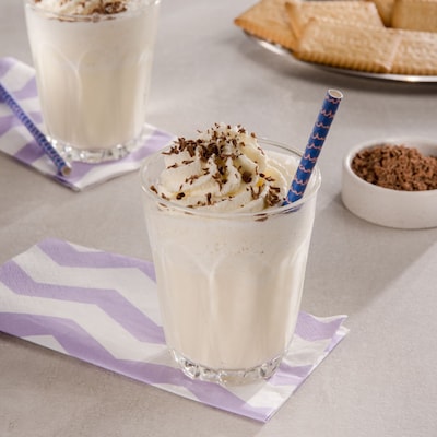 Diese Bild zeigt den fertigen Vanillemilchshake.