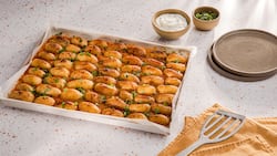 Dieses Bild zeigt die fertigen Parmesankartoffeln.