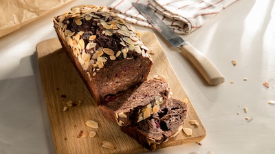 Auf diesem Bild siehst du unser köstliches Bananenbrot.