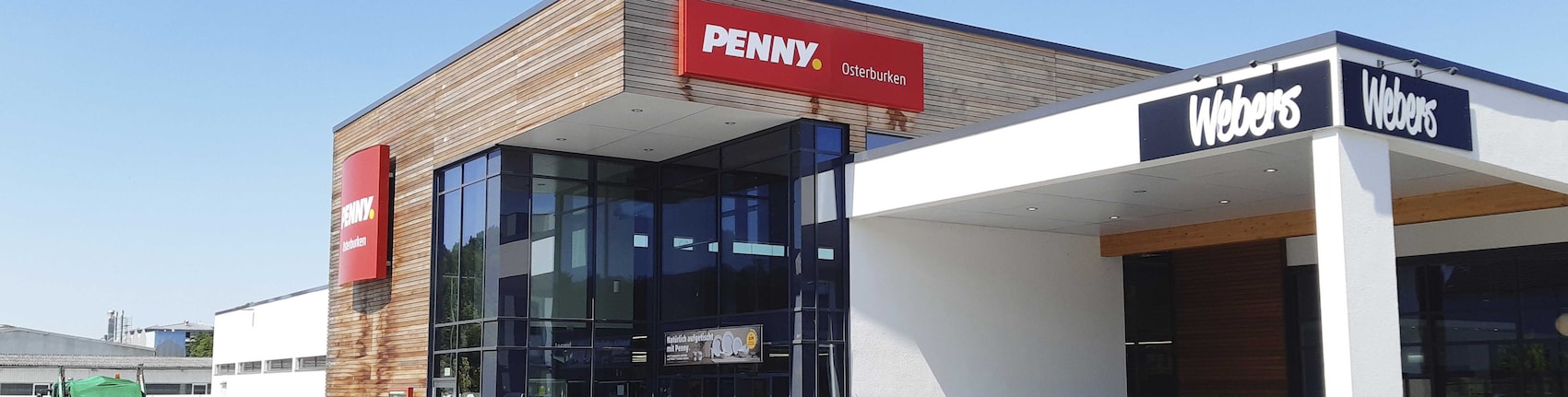 Sie sehen den Eingang vom Penny Markt in Osterburken Professor-Schuhmacher-Str. 2/10