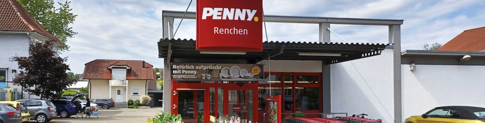 Sie sehen den Eingang vom Penny Markt in Renchen, Strassburger Str. 62