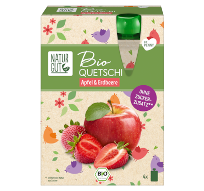 NATURGUT Bio Apfel-Erdbeer-Pouch