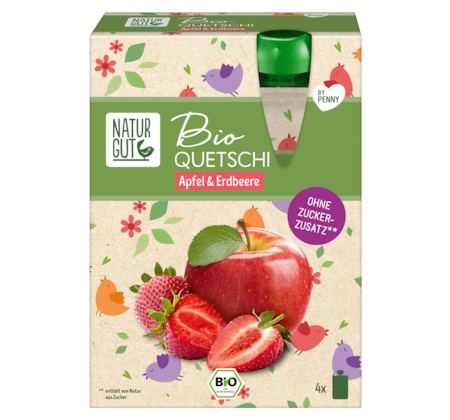NATURGUT Bio Apfel-Erdbeer-Pouch
