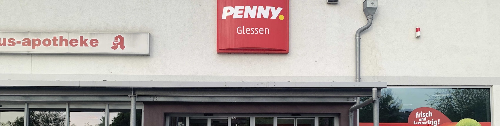 sie sehen den Eingang vom Penny Markt in Bergheim – Glessen Dansweiler Str. 3/Brauweiler Str.