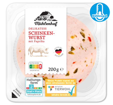 MÜHLENHOF Delikatess Schinkenwurst mit Paprika