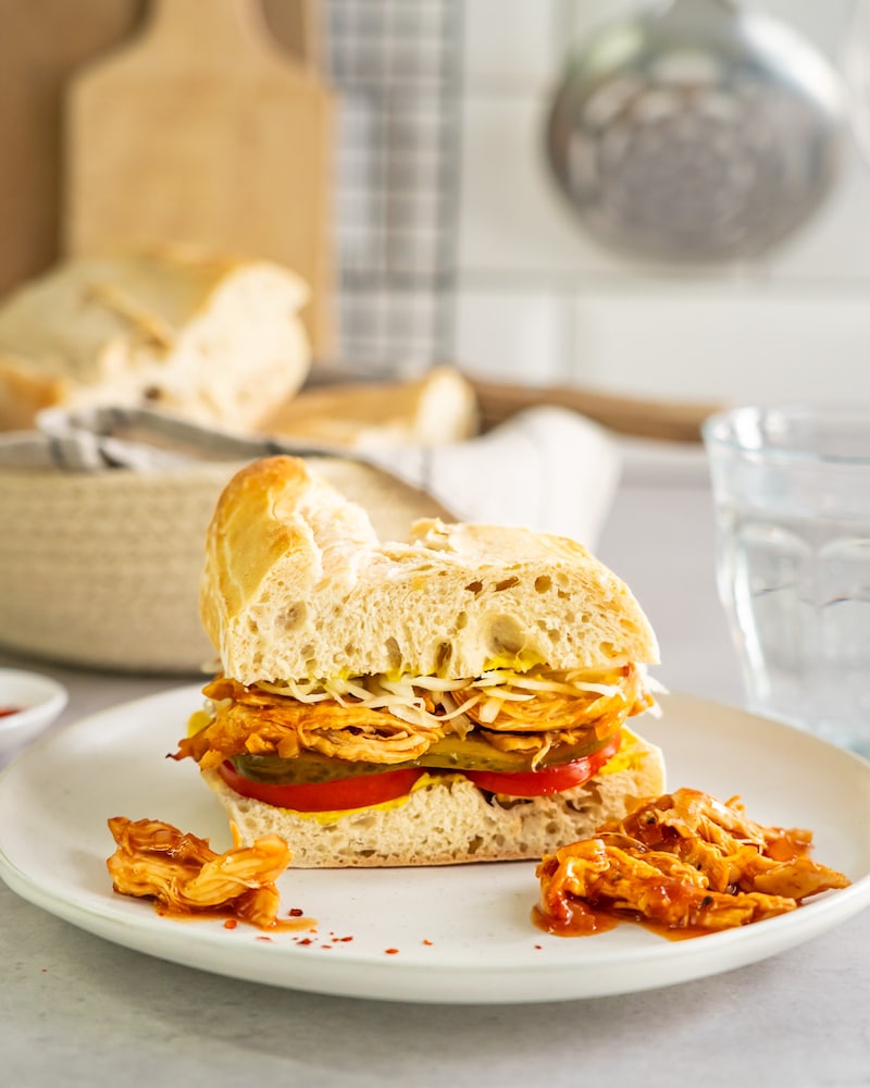 Dieses Bild zeigt das fertige saftige Sandwich.