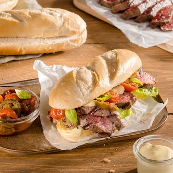Dieses Bild zeigt unser scharfes Steak Baguette.