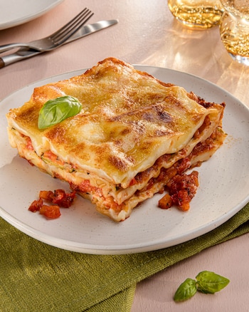 Dieses Bild zeigt die fertige Lasagne.