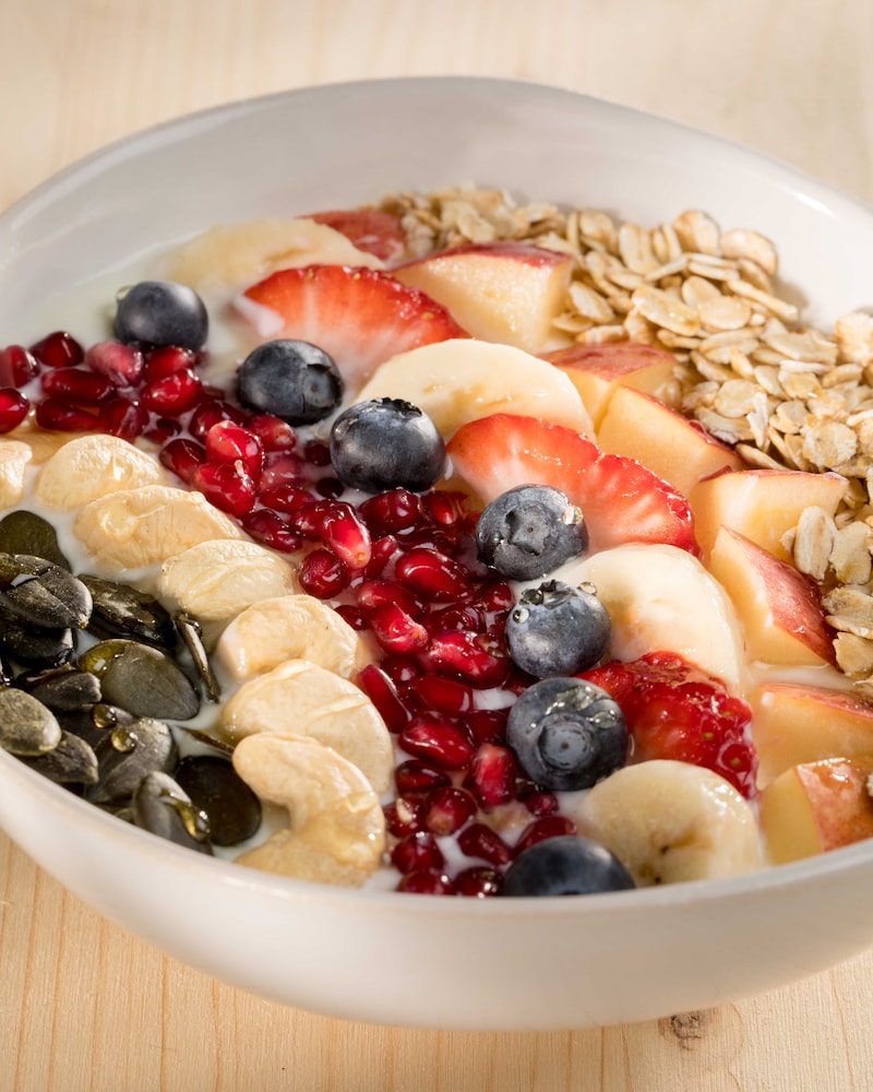 Auf diesem Bild siehst du Mo Müllers Joghurt-Bowl.