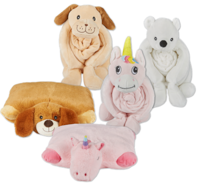 Kinder-Tierkissen oder Baby-Kuscheldecke mit Kissen 5.99