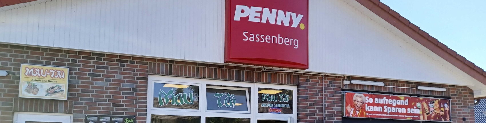 Sie sehen den Eingang vom Penny Markt in Sassenberg, Lappenbrink 53/Beethovenstr.