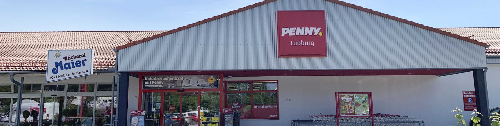 Sie sehen den Eingang vom Penny Markt in Lupburg Eichenbuehl 2 A