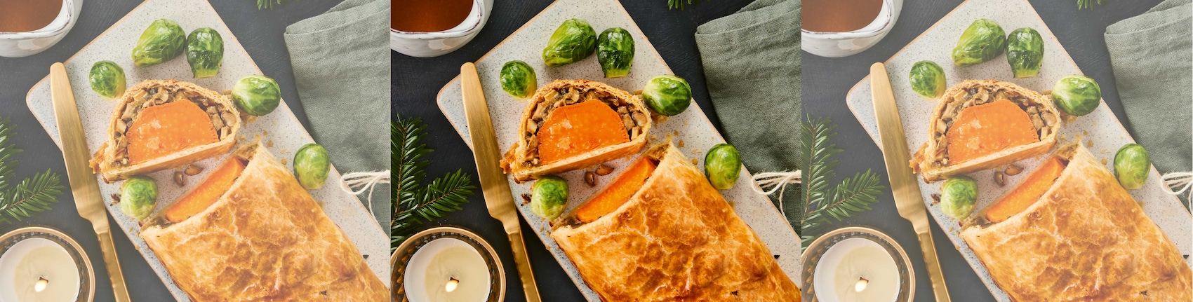 Dieses Bild zeigt das fertige Veggie-Wellington.