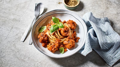 Vegane Meatballs mit Pasta
